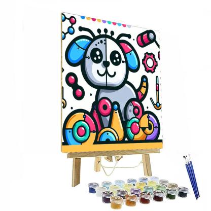 Jolly Robot Dog Numbered Painting Kits