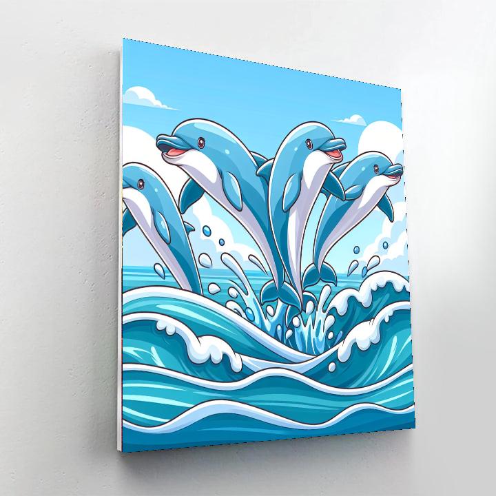 Delightful Dolphins Numbered Painting Kits