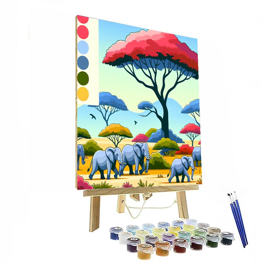 Wise Elephant Walk Painting By Numbers Kit