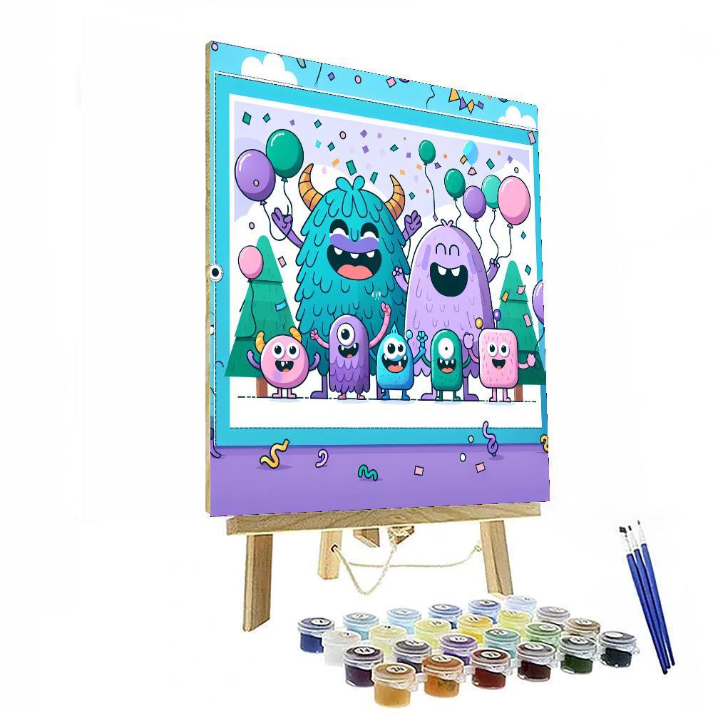 Friendly Monster Parade Paint By Numbers Art