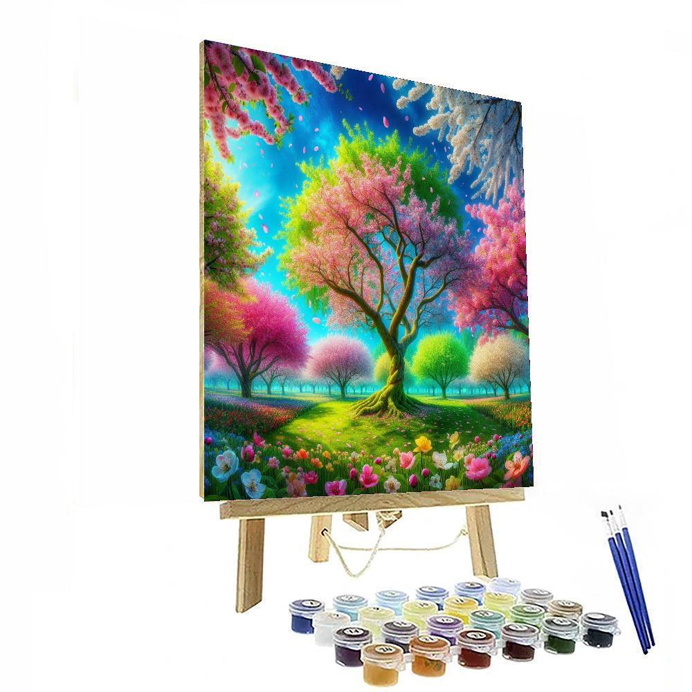 Idyllic Spring Orchard Painting By Numbers Kit