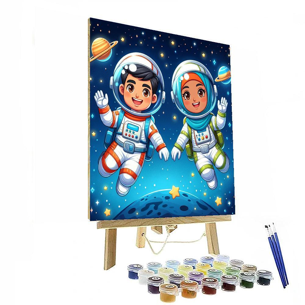 Happy Space Explorers Paint By Color