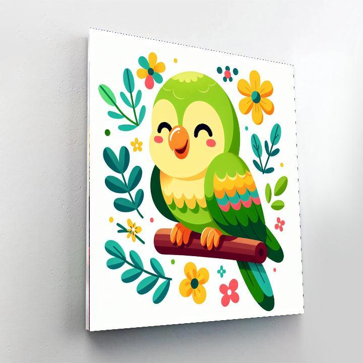Playful Parakeet DIY Paint By Numbers