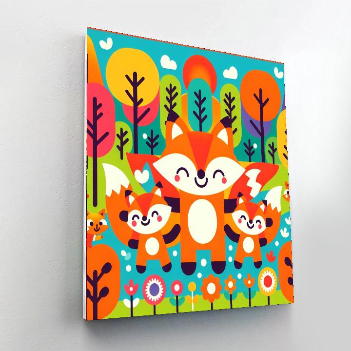 Fun Fox Family Numbered Painting Kits