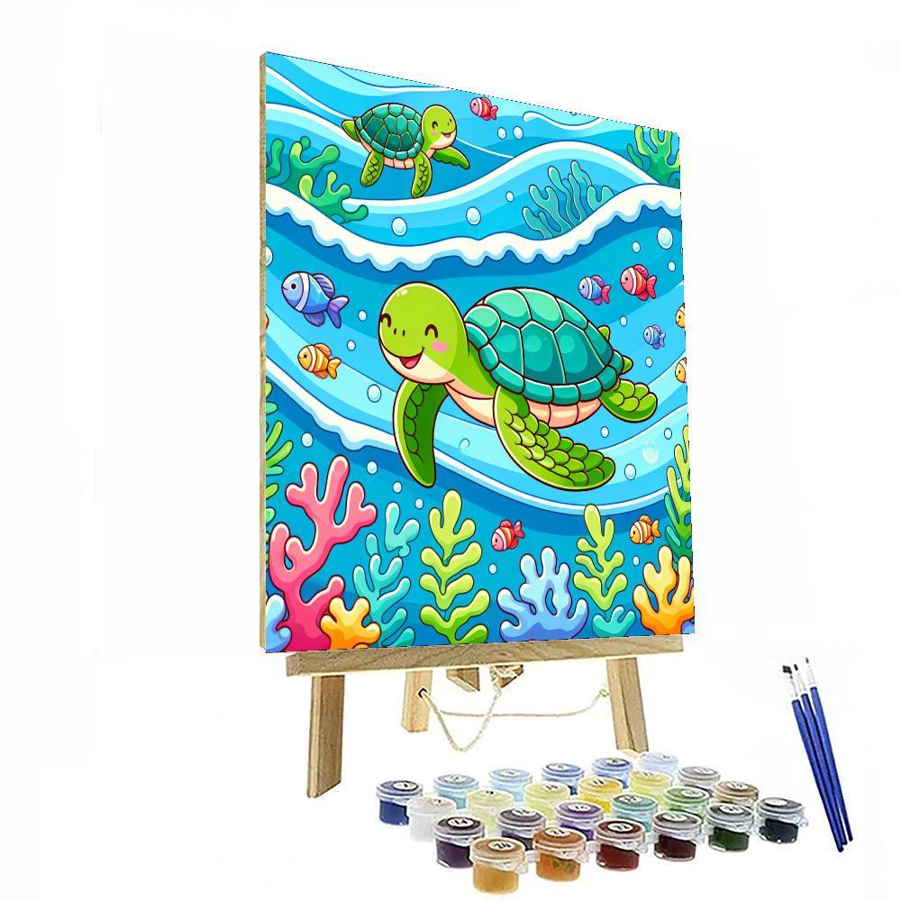 Silly Sea Turtles Painting By Numbers Kit