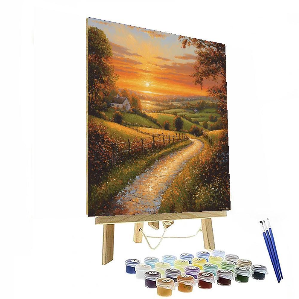 Thomas Gainsborough Inspired Sunset In The Countryside  Paint By Number