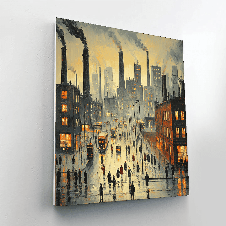 L.S. Lowry Inspired Industrial Rhythms  Painting By Numbers Kit