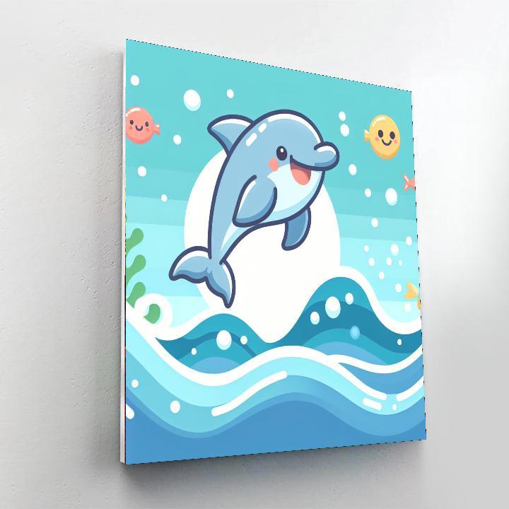 Playful Dolphin Adventure Number Painting