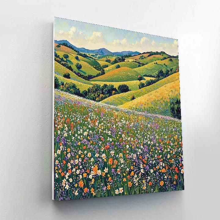 Georges Seurat Inspired Serene Abstract Fields  Number Painting