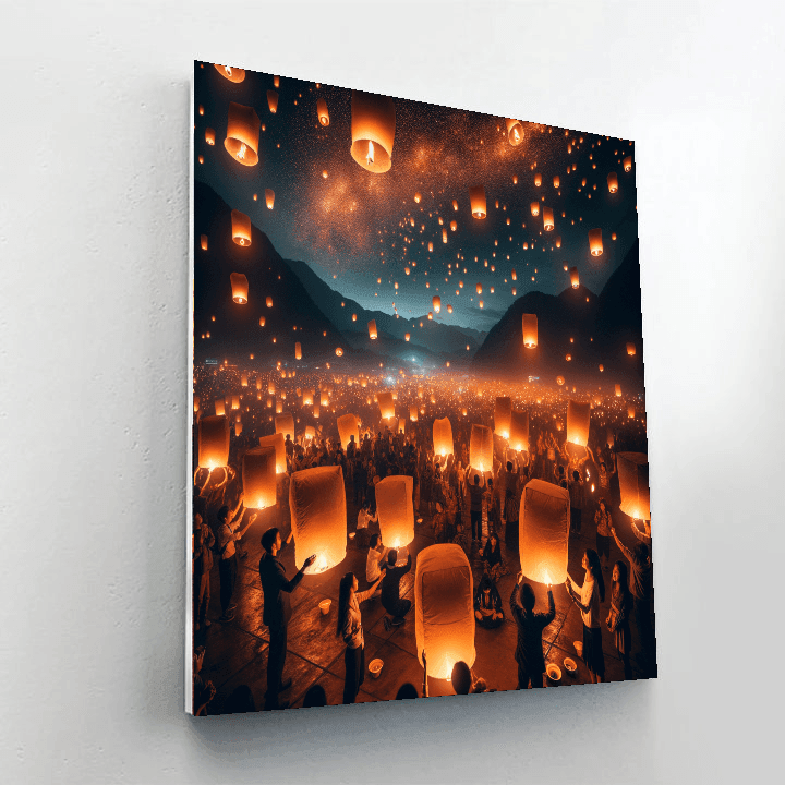 Pingxi Lantern Festival Painting By Numbers Kit