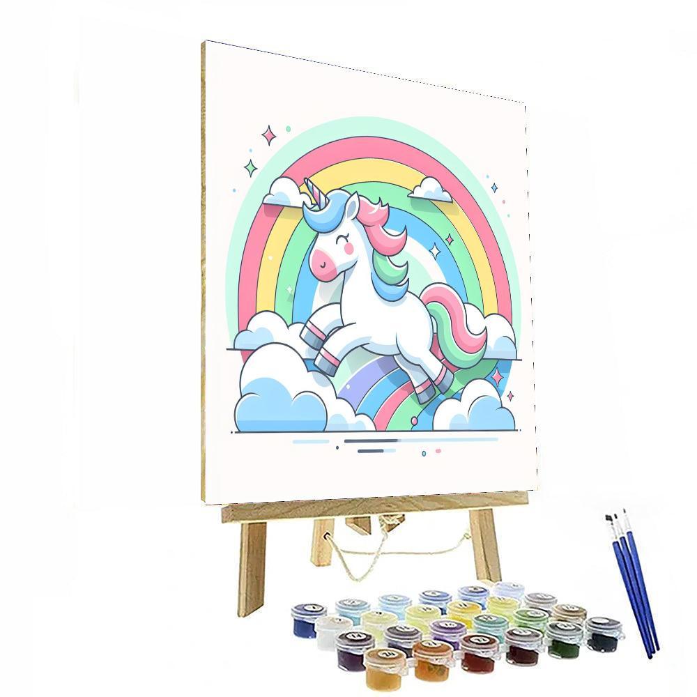 Mystical Unicorns And Rainbows Paint By Color
