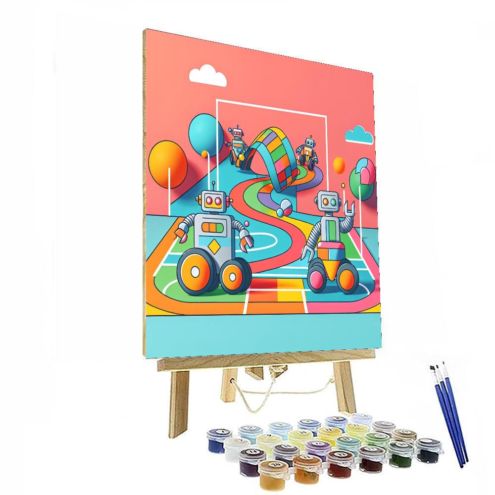 Robot Races Paint By Numbers Art