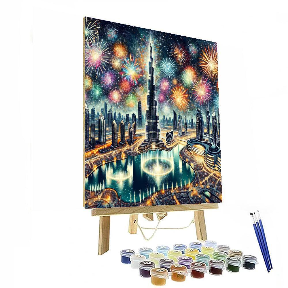 New Year's Eve Fireworks - United Arab Emirates Paint By Numbers Kits