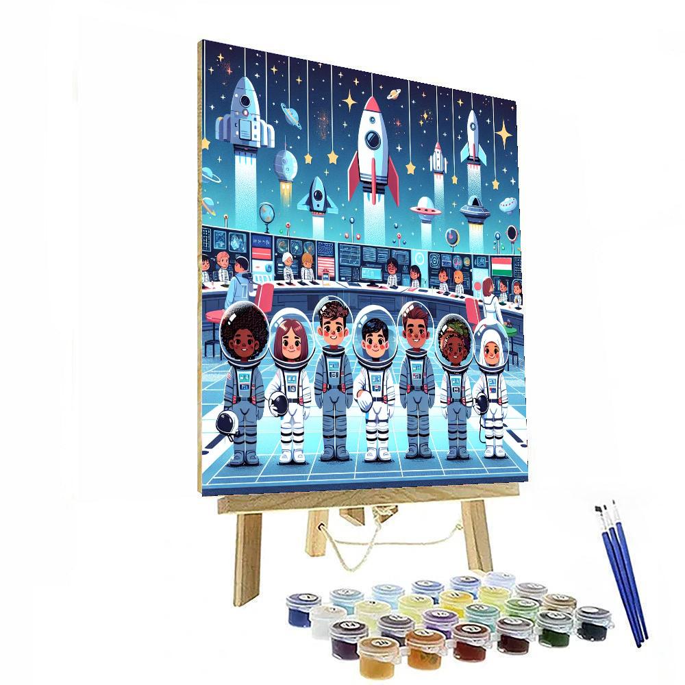 Galaxy Space Academy Number Painting