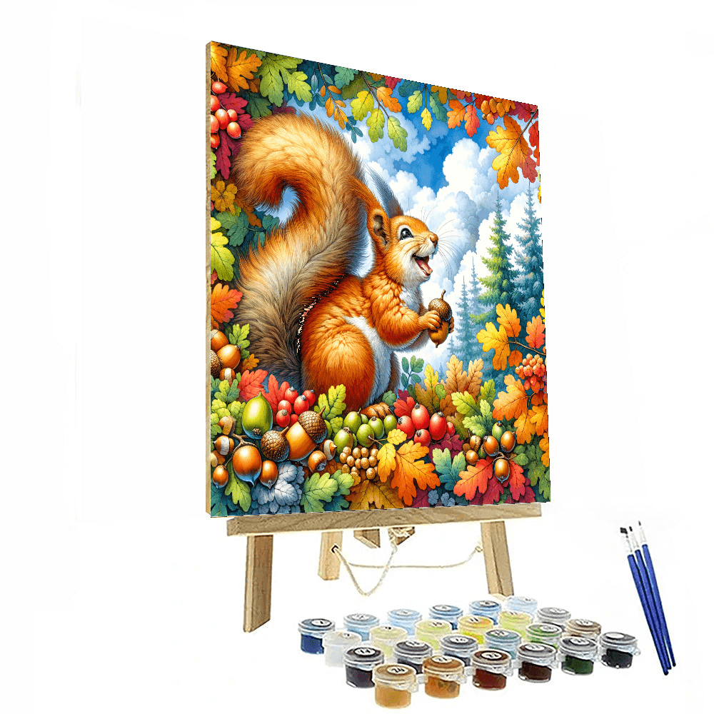 Joyful Squirrel - DIY Painting By Numbers Kit