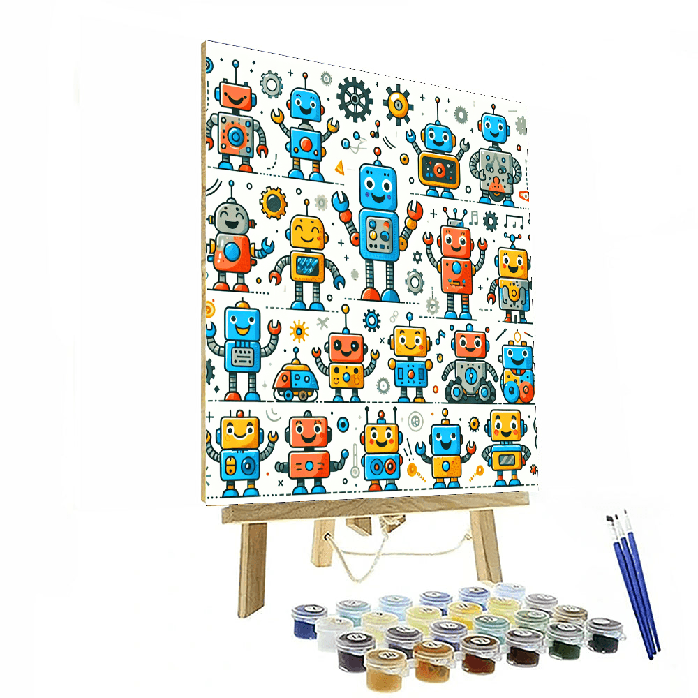 Fun With Robots Painting By Numbers Kit