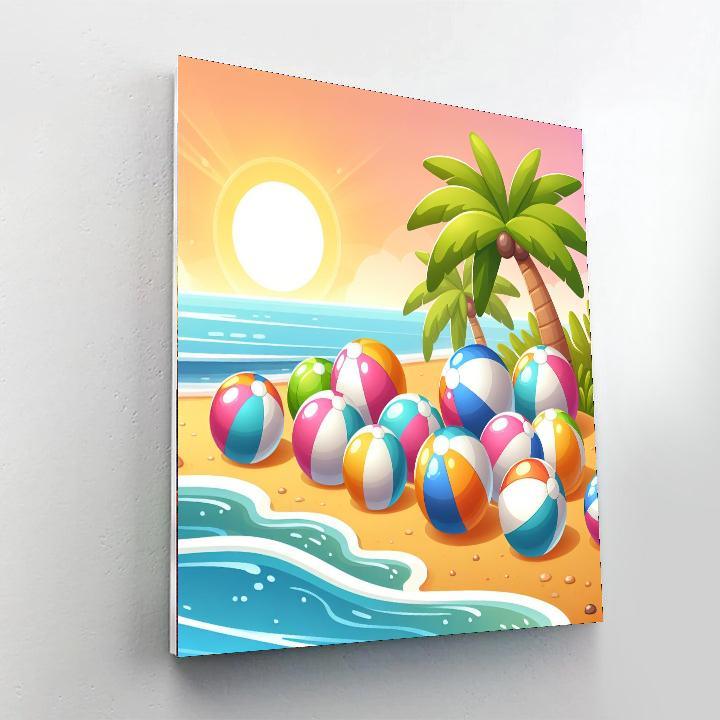 Bouncing Beach Balls Paint By Numbers Art