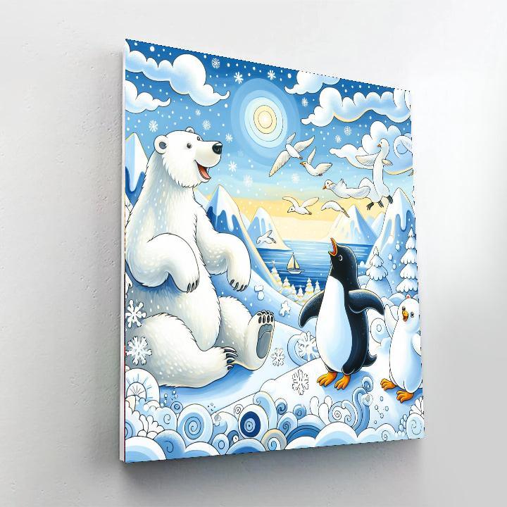 Playful Polar Paradise Painting By Numbers Kit