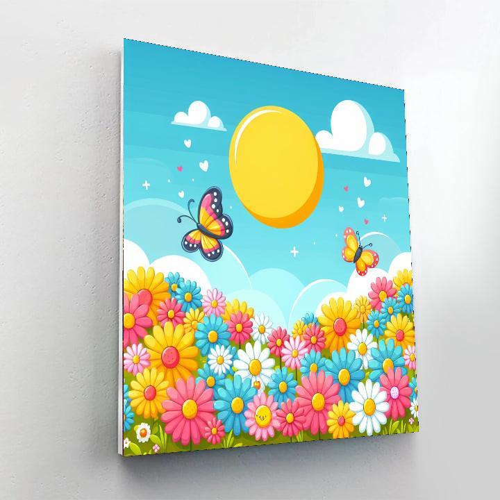 Chirpy Spring Meadow Painting Number Kit