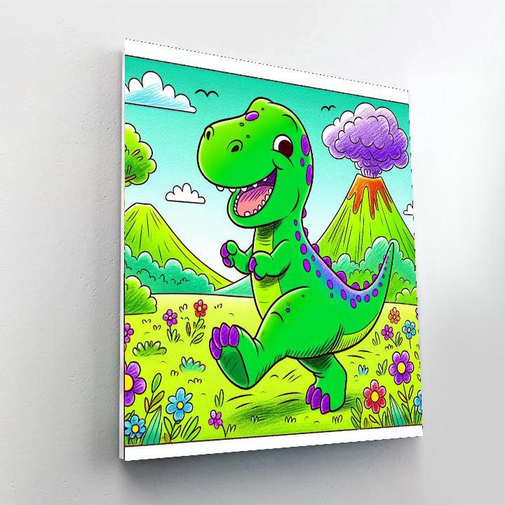 Happy Dinosaur Buddy DIY Paint By Numbers