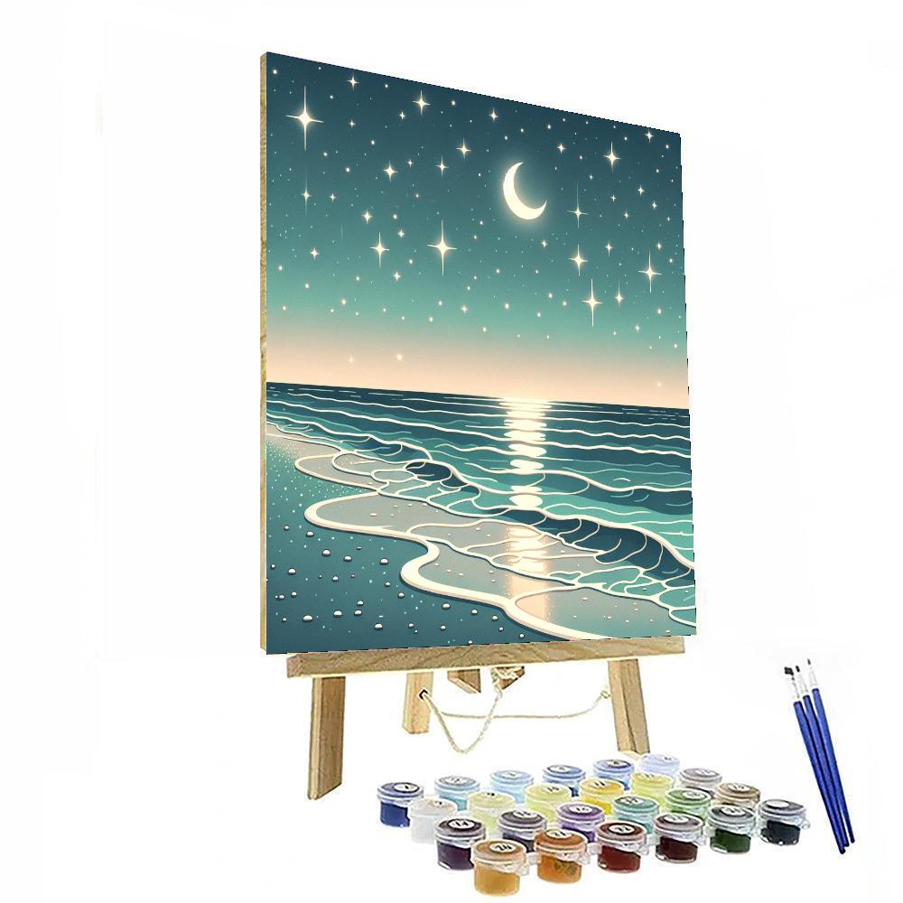 Seaside Starlight Stroll Paint By Numbers Art