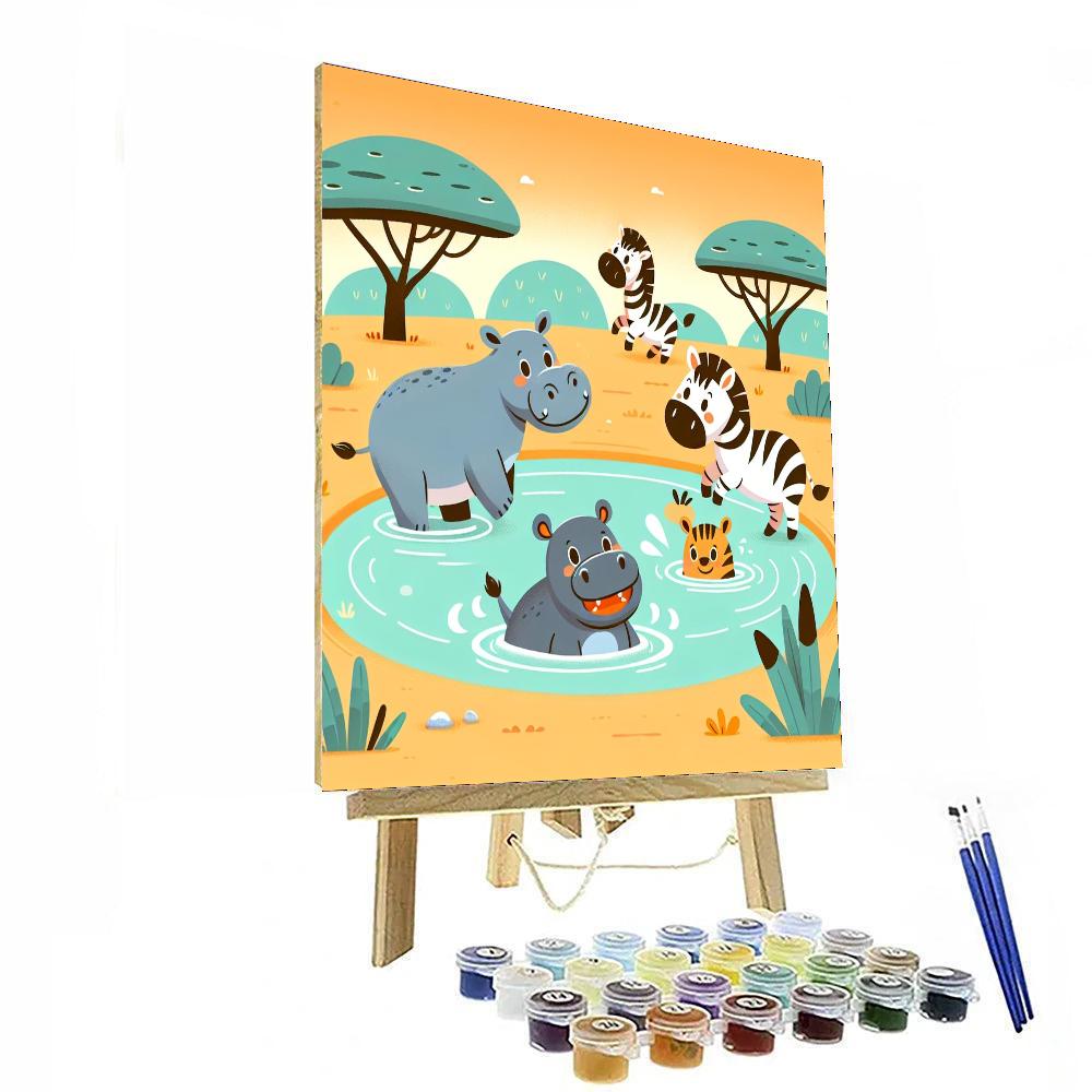 Sunny Safari Splash Painting By Numbers Kit