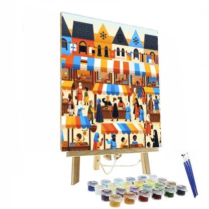 Medieval Market Mayhem Paint By Number