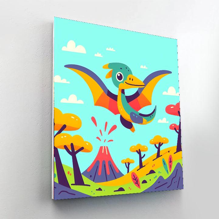 Playful Pterodactyl Paint By Numbers Art