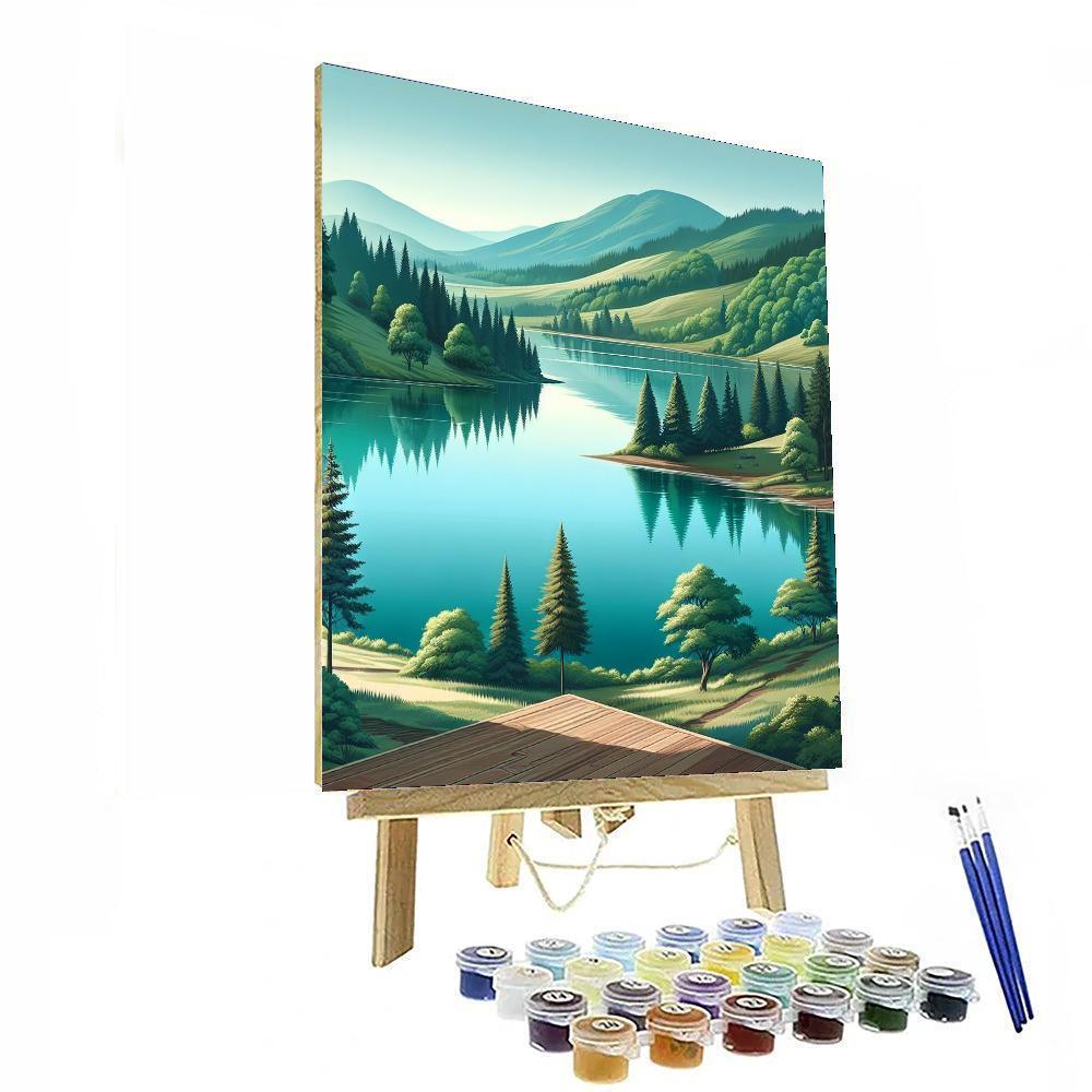 Calm Lakeside Vista DIY Paint By Numbers