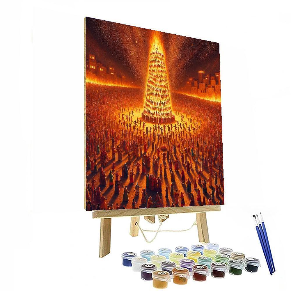 Holika Dahan Festival - India Paint By Numbers Art