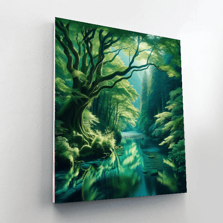 Gentle Mountain Stream DIY Paint By Numbers