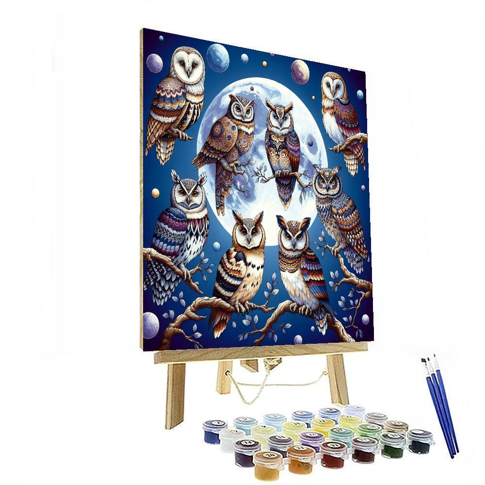 Whimsical Owl Symphony Painting By Numbers Kit