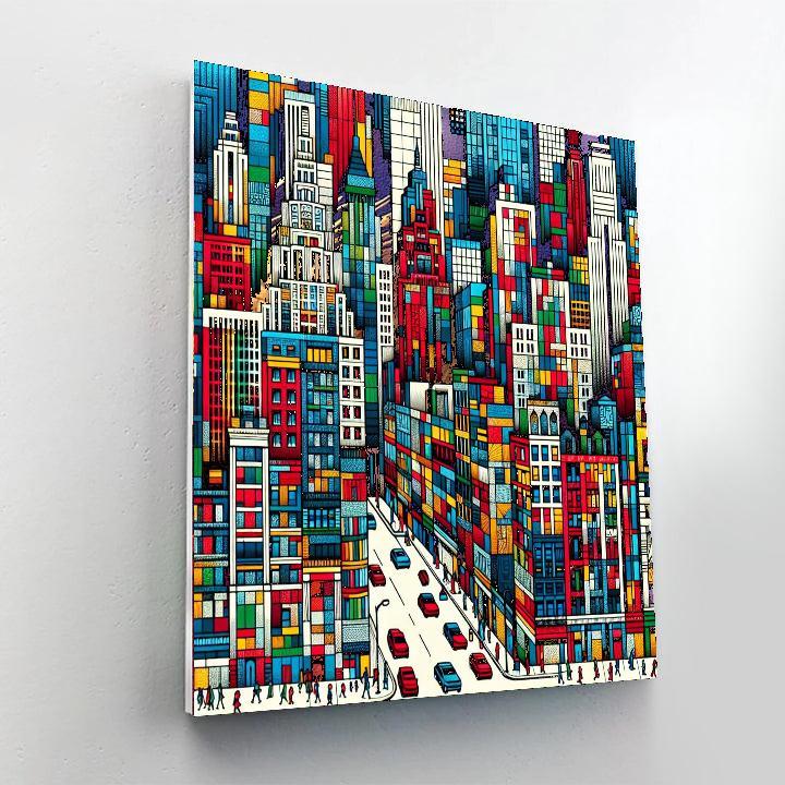Colorful City Mosaic Paint By Numbers Art