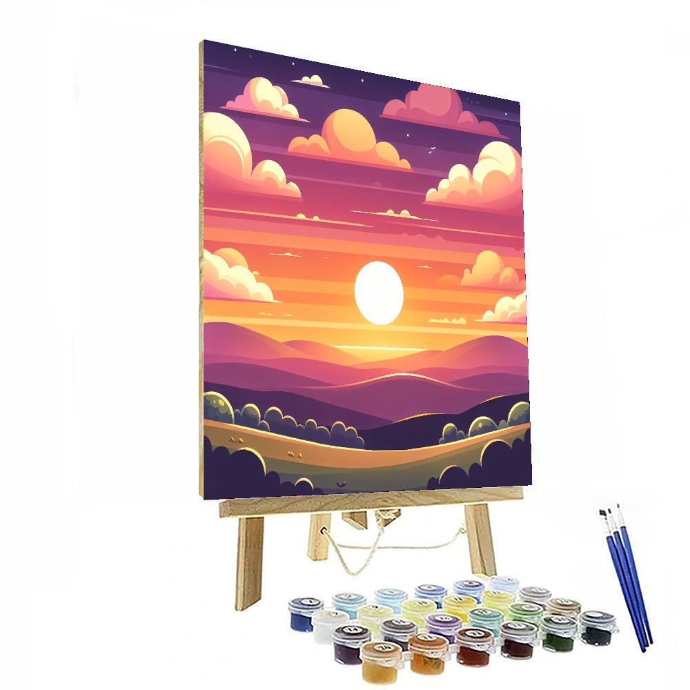 Sunny Sunset Painting Number Kit