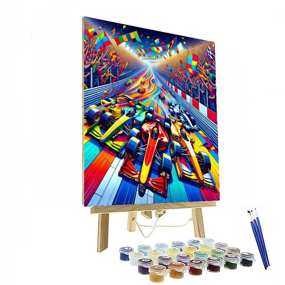 Dynamic Racing Excitement Painting By Numbers Kit