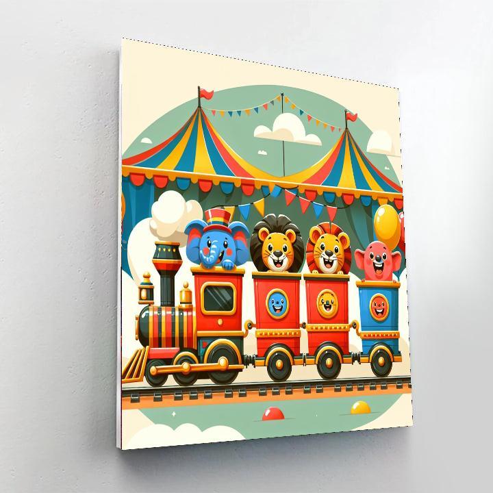 Joyful Circus Train Paint By Number