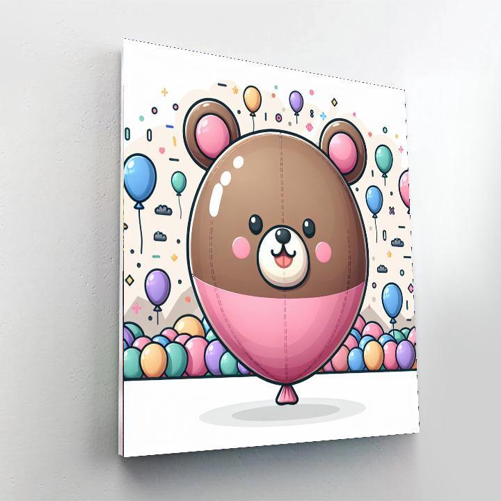 Bouncy Balloon Bear DIY Paint By Numbers