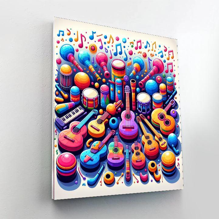 Bright Musical Instruments Paint By Numbers Art