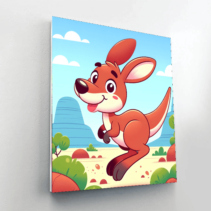Courageous Kangaroo Number Painting