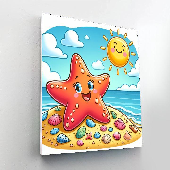 Whimsical Starfish Paint By Numbers Art