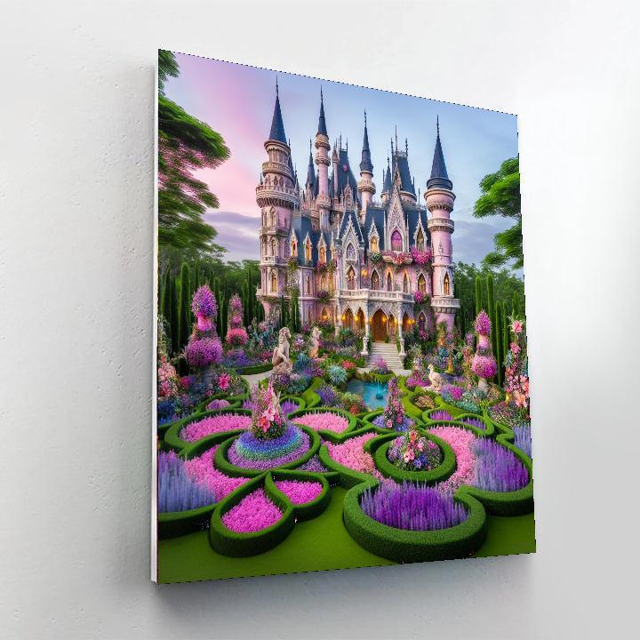 Fanciful Castle Grounds Painting By Numbers Kit