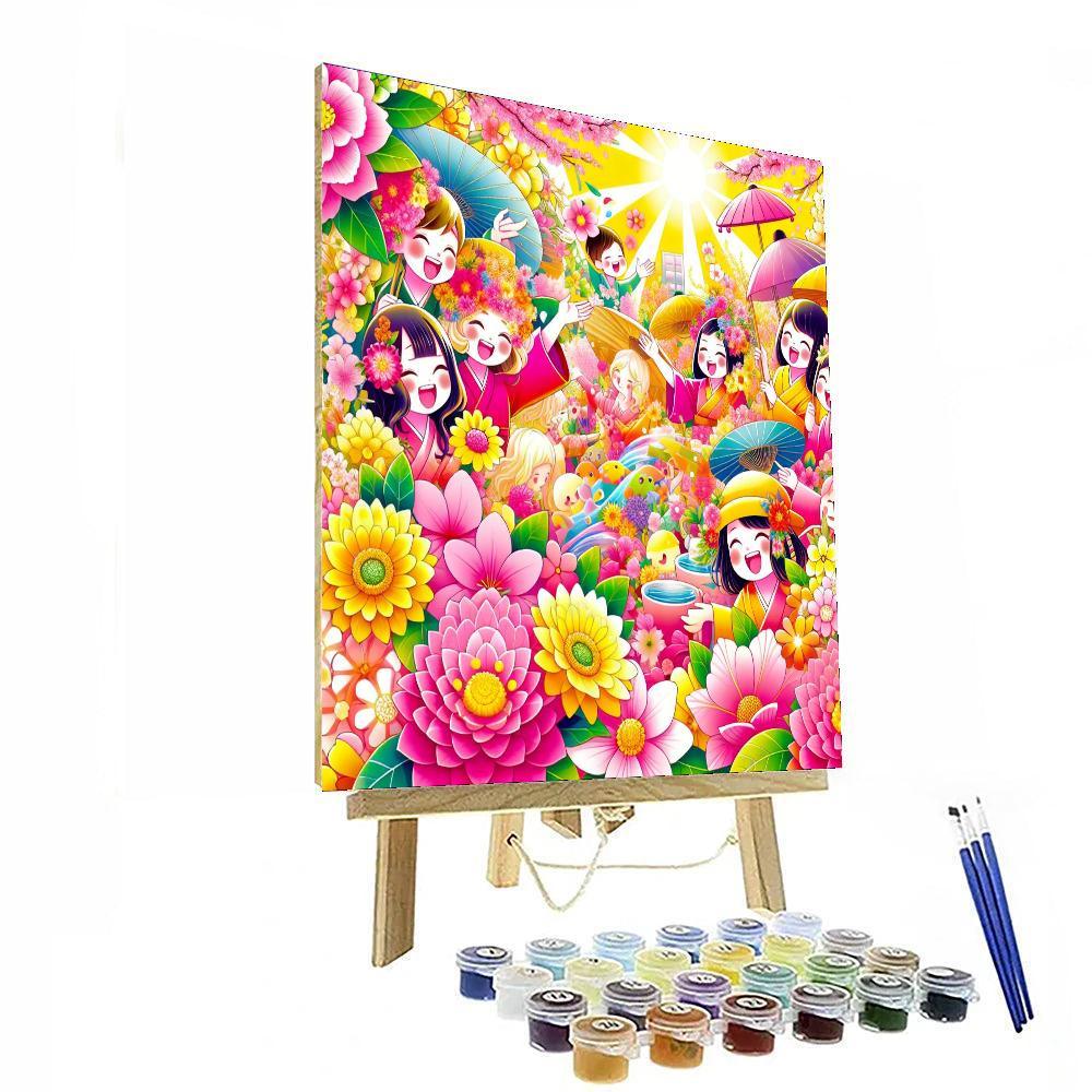 Lively Flower Festival Number Painting