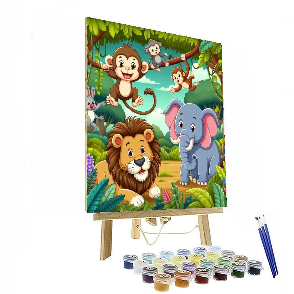 Cute Jungle Friends Number Painting