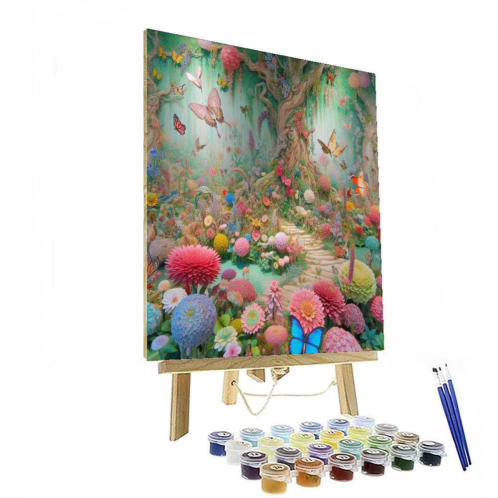 Blooming Butterfly Sanctuary Painting By Numbers Kit