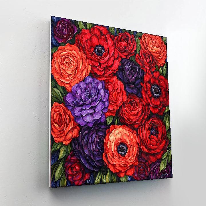 Frida Kahlo Inspired Petals Of Passion  Paint By Number