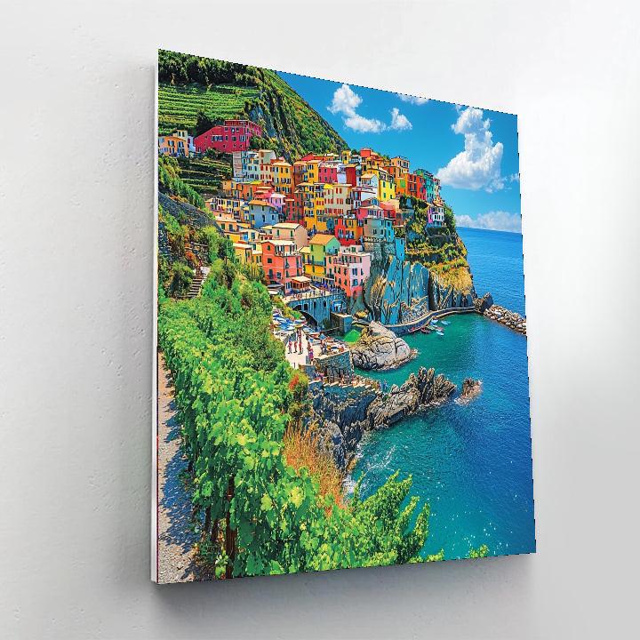 Cinque Terre Coast Trail Number Painting