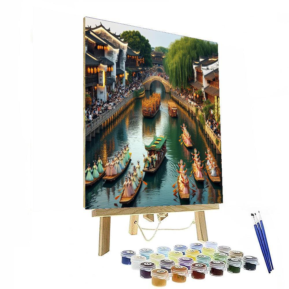 Jiangnan Water Town Festival Paint By Numbers Art