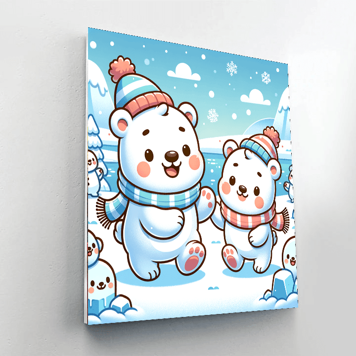 Cuddly Polar Bears Paint By Number