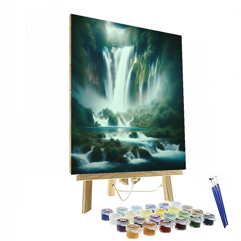 Majestic Waterfall Paradise Paint By Color