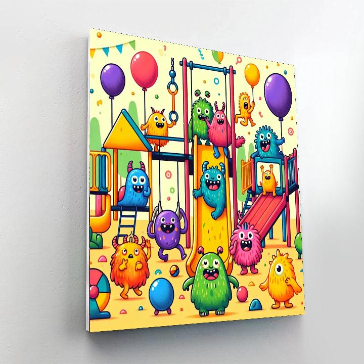 Funny Monster Playground DIY Paint By Numbers